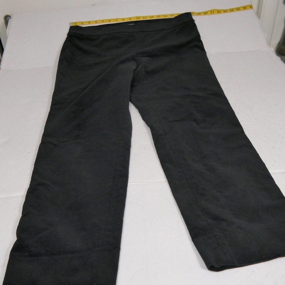 Talbots Womens Chatham Ankle Pants 12 Black Velveteen Slim Leg Side Zip Preppy